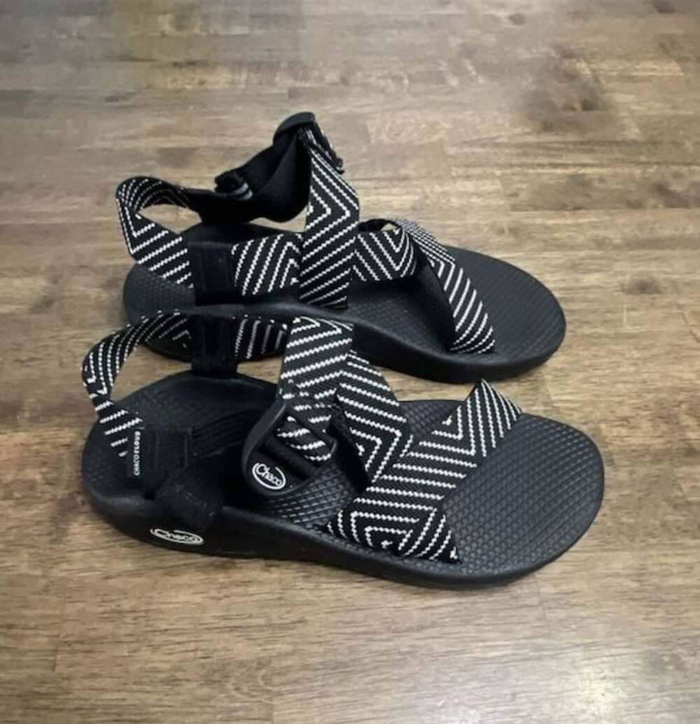 Chaco Mega Z/Cloud Sandal Black White Vibin Geometric womens 9